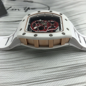Classic Popular <b>Watch</b> Automatic Winding White Ceramic <b>Case</b> Rubber <b>Watch</b> Men's Casual Mechanical <b>Watch</b> - Product Image 3