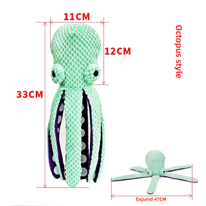 귀여운 클래식 문어 플러시 씹는 장난감, 친환경적이고 내구성이 뛰어난 장난감, 상호작용 놀이, 치아 청소, 지루함 해소용 - Product Image 4