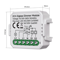 Module de commutateur intelligent Tuya Zigbee, gradateur de lumière intelligent WiFi, disjoncteur télécommandé pour la domotique