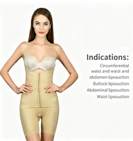 Vêtement post-opératoire une pièce à haute compression pour femme, couvrant la taille, l'abdomen et les fesses, avec fermeture avant