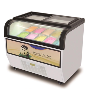 Equipo de Refrigeración Comercial Congelador Horizontal para Helados con Puerta de Vidrio Curvo Vitrina Exhibidora para Helados - Product Image 1