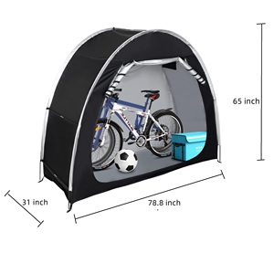 Abri de vélo portable en polyester imperméable avec toit en arche pour le stockage <span class=keywords><strong>extérieur</strong></span> de 2-3 <span class=keywords><strong>vélos</strong></span>, abri de voiture, <span class=keywords><strong>garage</strong></span> - Product Image 2