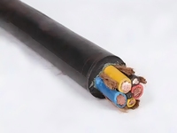 Câble de commande moyenne tension YUWAN TVR-YC-3*4+1*2.5, conducteur en cuivre isolé en caoutchouc noir mat, gaine en caoutchouc, température de fonctionnement 70°C