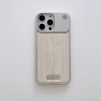 Coque de téléphone magnétique antichoc en cuir PU et bois sans cadre, design professionnel, protection d'appareil photo, haute qualité, en promotion pour 12/12