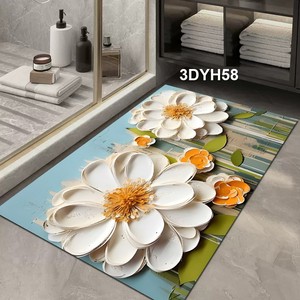 Vente chaude 3D imprimé motifs peinture à l'huile <span class=keywords><strong>tapis</strong></span> de salle de bain Super absorbant <span class=keywords><strong>tapis</strong></span> de douche ensemble Morden luxe anti-dérapant séchage rapide <span class=keywords><strong>carpe</strong></span> - Product Image 2