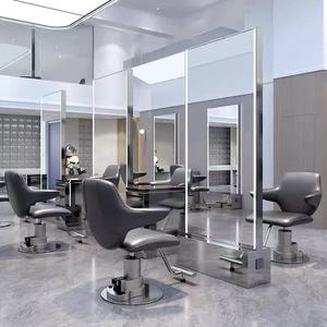 Salon Barber Shop Mirror Hair Salon Mirror <b>Table</b> Integrated with Light Single and Double <b>Sided</b> Hair Salon Dedicated Floor - Product Image 3