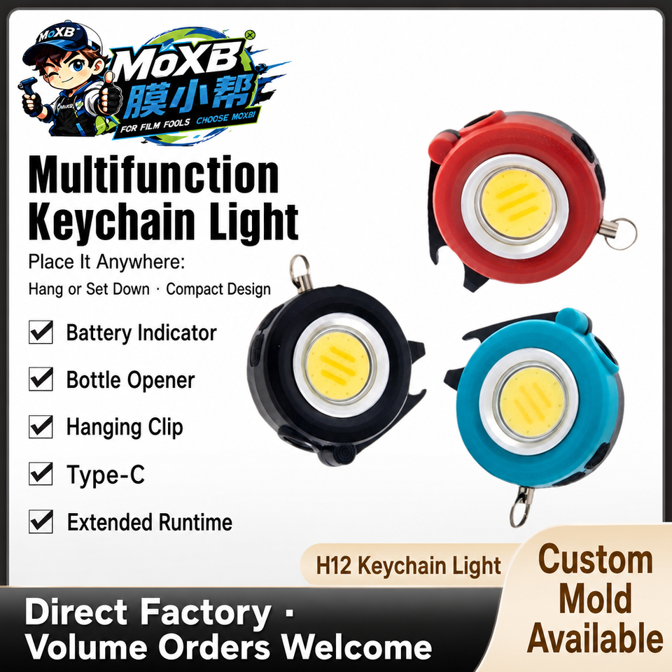 MoxB Mini COB Round Work Light, Dual Color Rotatable Clip-on LED ...