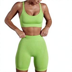 Conjunto de Ropa Deportiva de Yoga de Dos Piezas, Talla Grande, Cintura Media, Acanalado, Color Sólido, con Logotipo Frontal, Ecológico y Transpirable, Diseño Personalizado OEM 2026 - Product Image 5