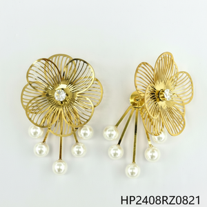 Set di gioielli in acciaio inossidabile da donna accessori moda tra cui anello bracciale collana orecchini di perle-commercio all'ingrosso - Product Image 1