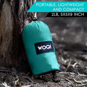 WOQI210Tナイロンシングルダブル屋外ポータブル超軽量キャンプダブルハンモック調節可能なツリーストラップ - Product Image 5