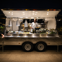 Food truck, remorque à café, camion de vente ambulante, camionnette alimentaire, chariot à hot-dogs, petite remorque alimentaire vintage, entièrement équipée