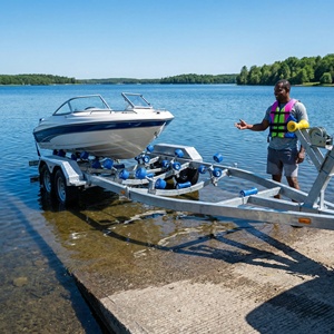 Remorques pour bateaux et embarcations aquatiques Hyroad, galvanisées à chaud, argentées, Tri Alex, <span class=keywords><strong>remorque</strong></span> pour <span class=keywords><strong>jet</strong></span> <span class=keywords><strong>ski</strong></span>, hydraulique, trois essieux, capacité de charge de <span class=keywords><strong>3</strong></span> tonnes - Product Image 4