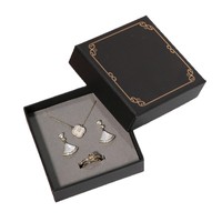 Boîte cadeau Shengcan pour bijoux avec estampage à chaud pour collier, bague, boucles d'oreilles, boîte en papier