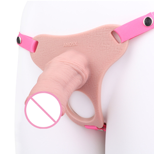 As-724 Real Skin Cock Cage Zachte Siliconen Mannelijke Kuisheid Apparaat Met Elastische Harnas Voor Mannelijke <span class=keywords><strong>Penis</strong></span> Bondage Paar Gay <span class=keywords><strong>Slave</strong></span> Play - Product Image 4