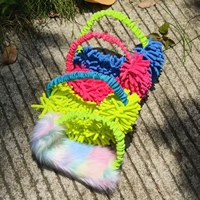 Jouet en peluche personnalisé pour chien, en vraie fourrure de lapin, avec anneau, pour l'extérieur, interactif, à tirer, haute qualité, jouet à mâcher pour animaux de compagnie