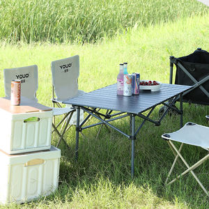 طاولة وكراسي قابلة للطي للاستخدام الخارجي، طاولة من الفولاذ الكربوني قابلة للطي، طقم طاولة وكراسي محمول للنزهات والتخييم - Product Image 1