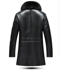 남성용 퍼 일체형 가죽 코트 빅 폭스 퍼 두꺼운 중간 길이 칼라 양가죽 코트 남성용 퍼 - Product Image 3