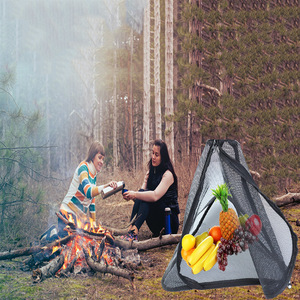 Outdoor Triangular Drying <b>Net</b> <b>Bag</b> Black Foldable Storage Basket Hook Type Portable Camping Hanging <b>Net</b> - Product Image 1