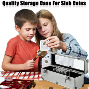 25 + nhôm đồng xu lưu trữ hộp nhôm đồng xu hiển thị trường hợp đồng xu sàn bộ sưu tập trường hợp - Product Image 4