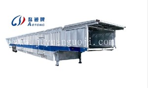 Semi-remorque de transport de voitures en acier AOTONG 8/10 avec capacité de charge de 40T, train de roulement à double vitesse et suspension à ressorts à lames, à vendre - Product Image 3