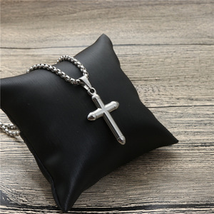 <b>Cross</b> Pendant Necklace Zinc Alloy Gold Plated For Men Women Couples Gift Jewelry - Product Image 4