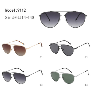 Lunettes de soleil aviateur monture dorée verres dégradés marron unisexe monture intégrale protection UV 100% protection solaire adulte - Product Image 3