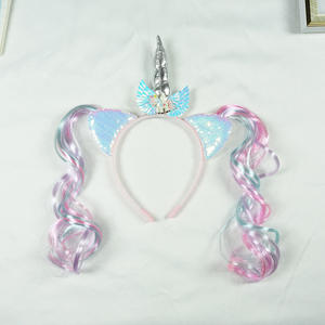 Nouveau pour <span class=keywords><strong>Amazon</strong></span> <span class=keywords><strong>licorne</strong></span> enfants perruque bandeau mignon dessin animé mon petit pour poney pince à cheveux accessoires de cheveux pour enfants - Product Image 6