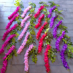 Rongxin Plants Artificial Bougainvillea Vine 100cm-200cm Silk <b>Flower</b> Hanging Decor For <b>Wall</b> Living Room - Product Image 1