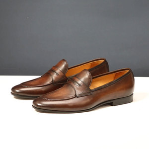 Zapatos <span class=keywords><strong>Mocasines</strong></span> Casuales de Cuero Genuino para <span class=keywords><strong>Hombre</strong></span>, Zapatos Oxford de Negocios con Suela Suave, Zapatos de Vestir Versátiles - Product Image 1