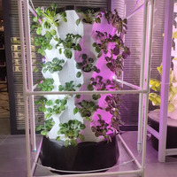 Sistem Menara Kebun Hidroponik Vertikal 10 Lapis, Pot Tanam Otomatis Besar, Hasil Tinggi