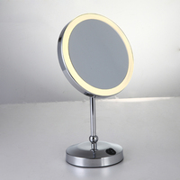 Miroir de courtoisie moderne à LED, rotatif et grossissant, pliable, argenté, à poser sur table, pour la maison et les mariages, best-seller
