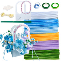 Kits de fleurs artificielles faits main en gros, matériaux DIY pour bouquets de fleurs en fil de fer, vente en gros