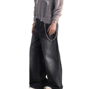 Jeans Anchos para Hombre, Estilo Y2K, Negros, de Pierna Ancha, Oversize, Lavado Desgastado, Streetwear, Hip Hop, Alta Calidad - Product Image 2