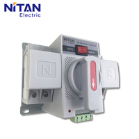 Saklar Transfer Otomatis Tiga Fasa Dual Power Supply 10A-63A Industrial Din Rail ATS 2P/4P