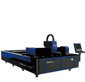 Tihi mesin pemotong logam laser serat logam, tipe terbuka ekonomis meja tunggal 1000W ~ 4000W lembar logam