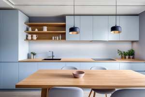 Armoires de cuisine en bois de chêne massif personnalisables en couleur et en taille pour un usage domestique - Product Image 5