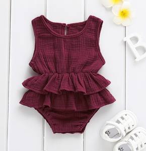 Petti - Pelele de Algodón Orgánico 100% Muselina con Volantes para Bebé Recién Nacida, Venta al por Mayor, Body sin Mangas de Verano para Bebés, Ropa de Bebé - Product Image 4