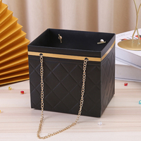 Boîte décorative de luxe personnalisée en feuille d'or pour fleurs, sac cadeau de haute qualité pour bouquet de roses, idéal pour la vente en gros