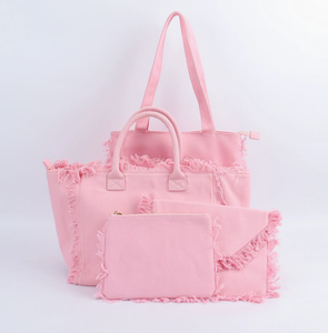 Borsa da Viaggio per Donna Keymay, in Tela con Frange e Cerniera, Borsa da Spiaggia, Spedizione Gratuita Senza Tariffe, Disponibile nel Magazzino USA - Product Image 1