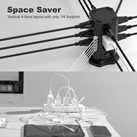 Meilleur Prix Multiprise Parafoudre Rechargeable 12 Voies+4 Ports USB-A+1 Port Type-C avec Fiche d'Extension et Courant Nominal 10A