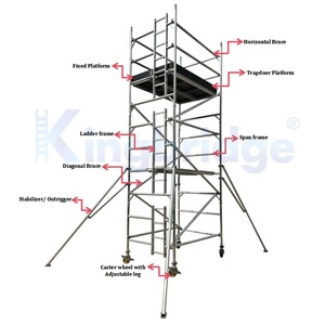 Giàn giáo di động nhôm Kingbridge Construction cao 6m, lắp ráp đơn giản, thang giàn giáo, chất liệu nhôm bền - Product Image 2