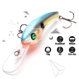 XINV 95mm/19g VS01 longue lèvre en plastique dur leurres engins de pêche meilleure vente de haute qualité couleur naturelle leurre de pêche manivelle - Product Image 1