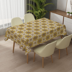 Nappes Rectangulaires RNPT Beige à Motifs Floraux – Nappe en Vinyle <span class=keywords><strong>Rectangulaire</strong></span> Lavable et Durable pour Intérieur et Fêtes - Product Image 6