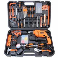 Boîte à outils de perçage en acier au carbone lithium-ion, ensemble complet d'outils, kit de perceuse sans fil pour la maison