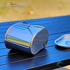 Marmite de camping en acier inoxydable, portable, pour cuisson en extérieur, service individuel, ustensile de randonnée, non étanche, Vietnam, 1 pièce, toutes saisons - Product Image 2