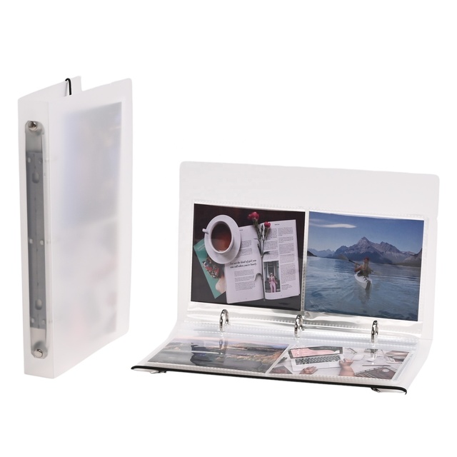 Customized Transparent Simple Flexible 3 Ring Binder Photo Card Album Bulk Wholesale One Two Three Pocket Combo Style Cloth PVC