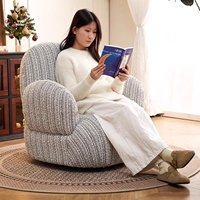 Fauteuil pivotant en chenille style Dopamine, directement de l'usine, avec revêtement en velours éponge, style Instagram, pour petit salon