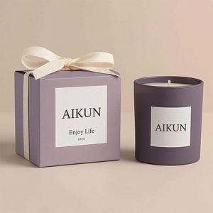 เทียนหอมเซรามิกเนื้อแมท AIKUN แบบเทด้วยมือ บรรจุในภาชนะสำหรับแบรนด์ส่วนตัว เหมาะสำหรับใช้ในบ้านหรือล็อบบี้โรงแรม - Product Image 4