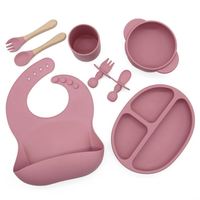 Usine Écologique Sans BPA Enfants Vaisselle Bébé Led Sevrage Toddler Plaque Aspiration Silicone Bébé Alimentation Ensemble