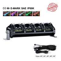 Barre lumineuse LED RGB 10 pouces 124W pour toit et pare-chocs avant, best-seller transfrontalier tout-terrain ATV UTV 4x4 ALO-N-10-V3